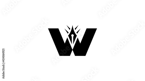 Creative, Unique and Modern W-initial Logo for Writers