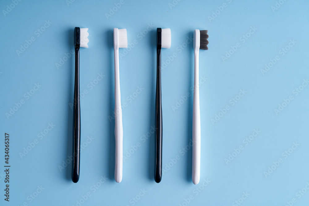 Trendy soft-bristled toothbrushes. Popular toothbrushes. Hygiene trends