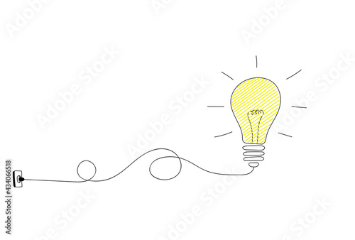 Light Bulb Plugged into Socket Had Drawn