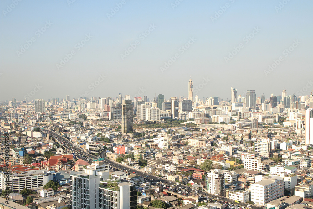 The atmosphere of the tall building and the view of Bangkok city 18 4 2018