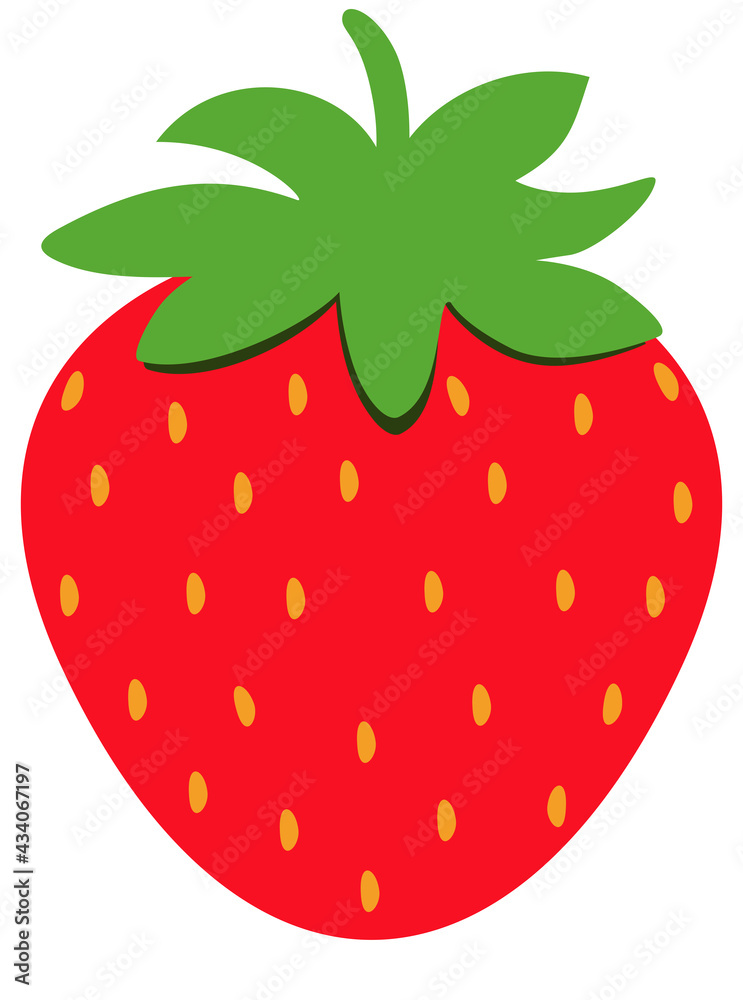 Obraz premium Red strawberry fruit icon isolated