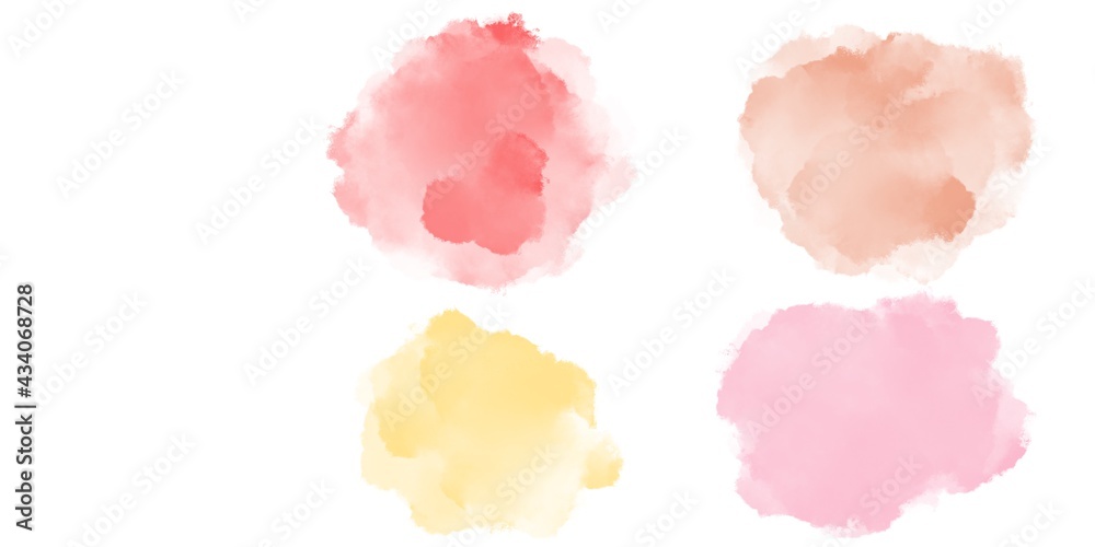 Set of watercolor circles multicolored. Bundle set of vector colorful watercolor backgrounds for business card or flyer template
