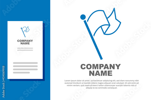 Blue Flag icon isolated on white background. Victory, winning and conquer adversity concept. Logo design template element. Vector