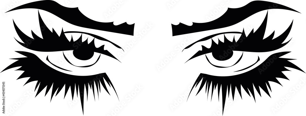 Black and white clip art eyes _ vector clip art Stock Vector | Adobe Stock