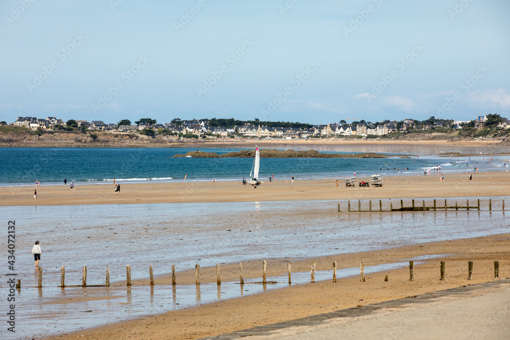 Main beach of the famous resort town Saint Malo in Brittany, France Main beach of the famous resort town Saint Malo in Brittany, France
