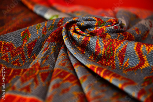 Traditional Thai Fabric Patterns Background.