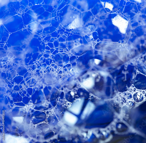 Lather. Abstract Background from Bubbles and Soap Foam. Beautiful Macro Structure.