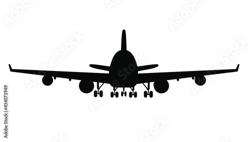 Airplane silhouette isolated on white background. vector with png.
