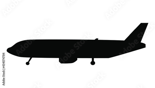 Airplane silhouette isolated on white background. vector with png.