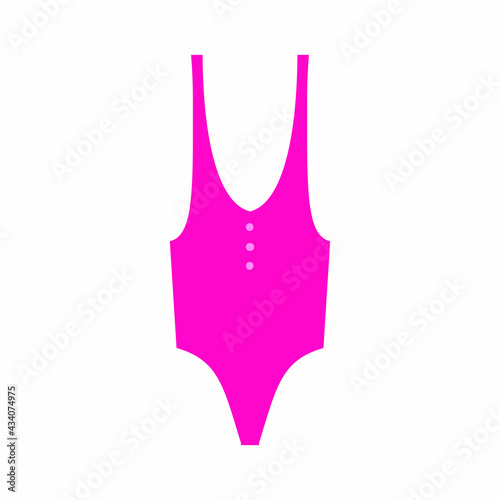 Pink swimsuit on a white background. Monokini isolated
