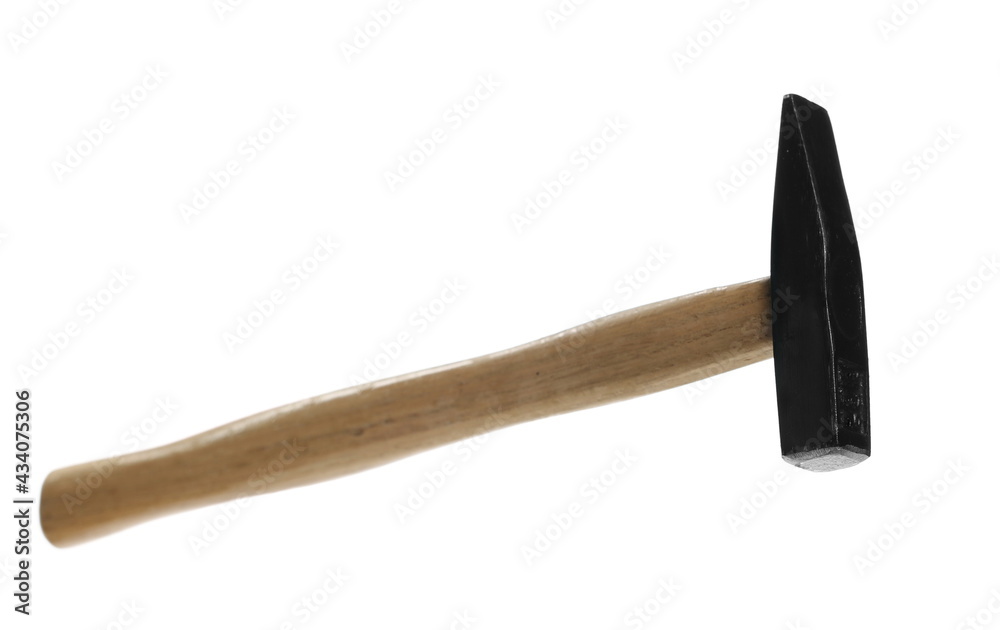 Metal hammer with wooden handle isolated on white background with clipping path Metal hammer with wooden handle isolated on white background with clipping path
