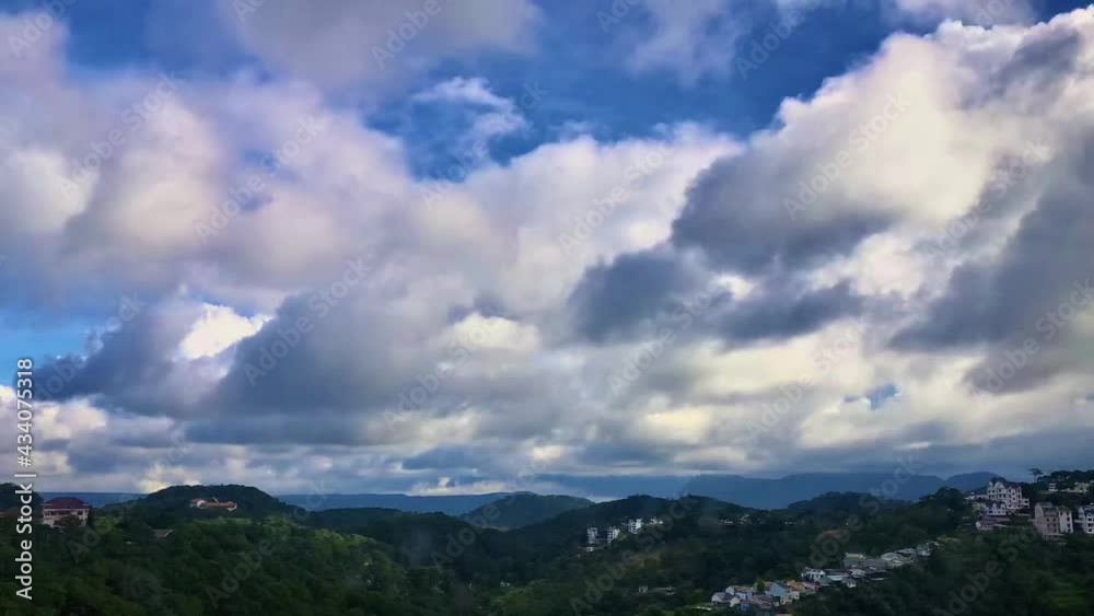 Cumulus rolling clouds timelapse in Dalat, Vietnam's honeymoon capital Cumulus rolling clouds timelapse in Dalat, Vietnam's honeymoon capital