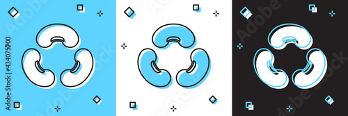 Set Beans icon isolated on blue and white, black background. Vector