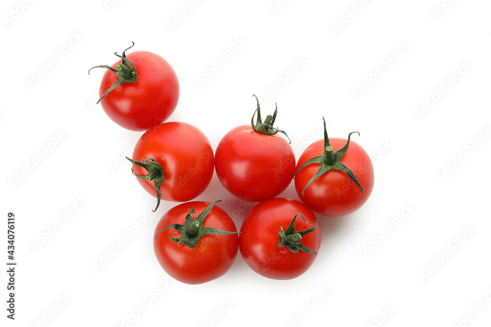 Fresh cherry tomatoes isolated on white background Fresh cherry tomatoes isolated on white background