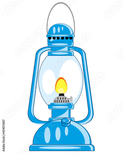 Kerosine lamp on white background is insulated