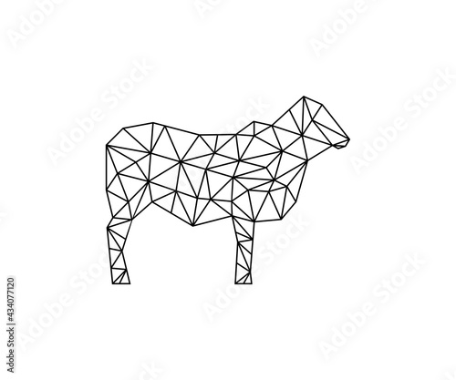 Geometric Line Art Style of Cow logo design vector illustration © Putri_std