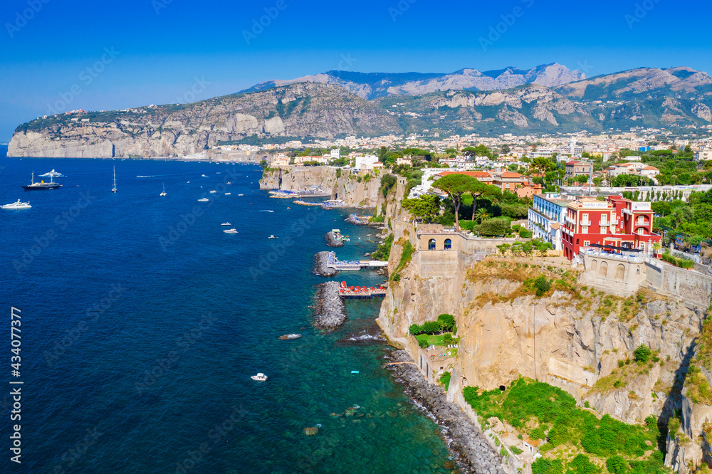 Aerial view of the coast of Sorrento