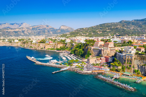 Aerial view of the coast of Sorrento