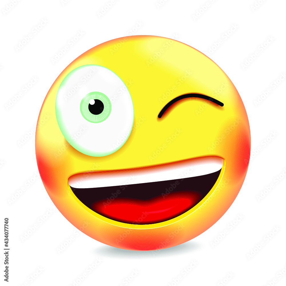 winking emoji isolated on a white background. 3d rendering