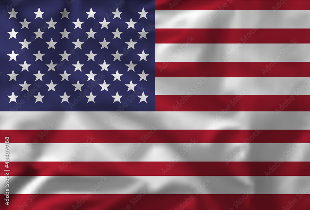 Naklejka premium Vector waving American flag. Background for patriotic national design. Usa flag