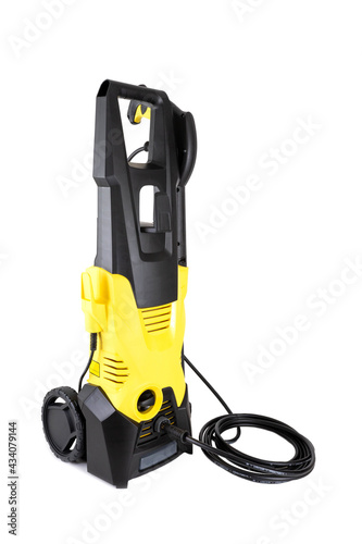 pressure washer for cleaning stubborn dirt on white background, isolate. Automatic photo