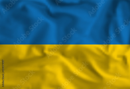 Vector waving flag of Ukraine. Yellow and blue national ukrainian symbol. Happy Independence, Constitution day
