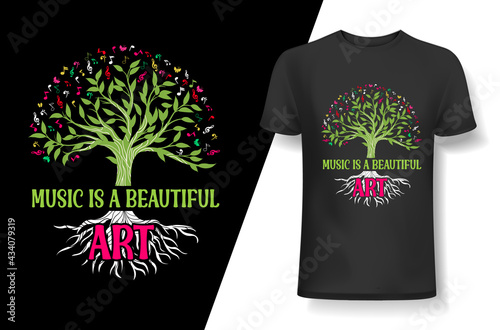Music is a beautiful art  Music t-shirt, Music t-shirt design, Typography design, Guitar t-shirt, Poster, Vector, Graphic, Mug, Slogan, and other uses