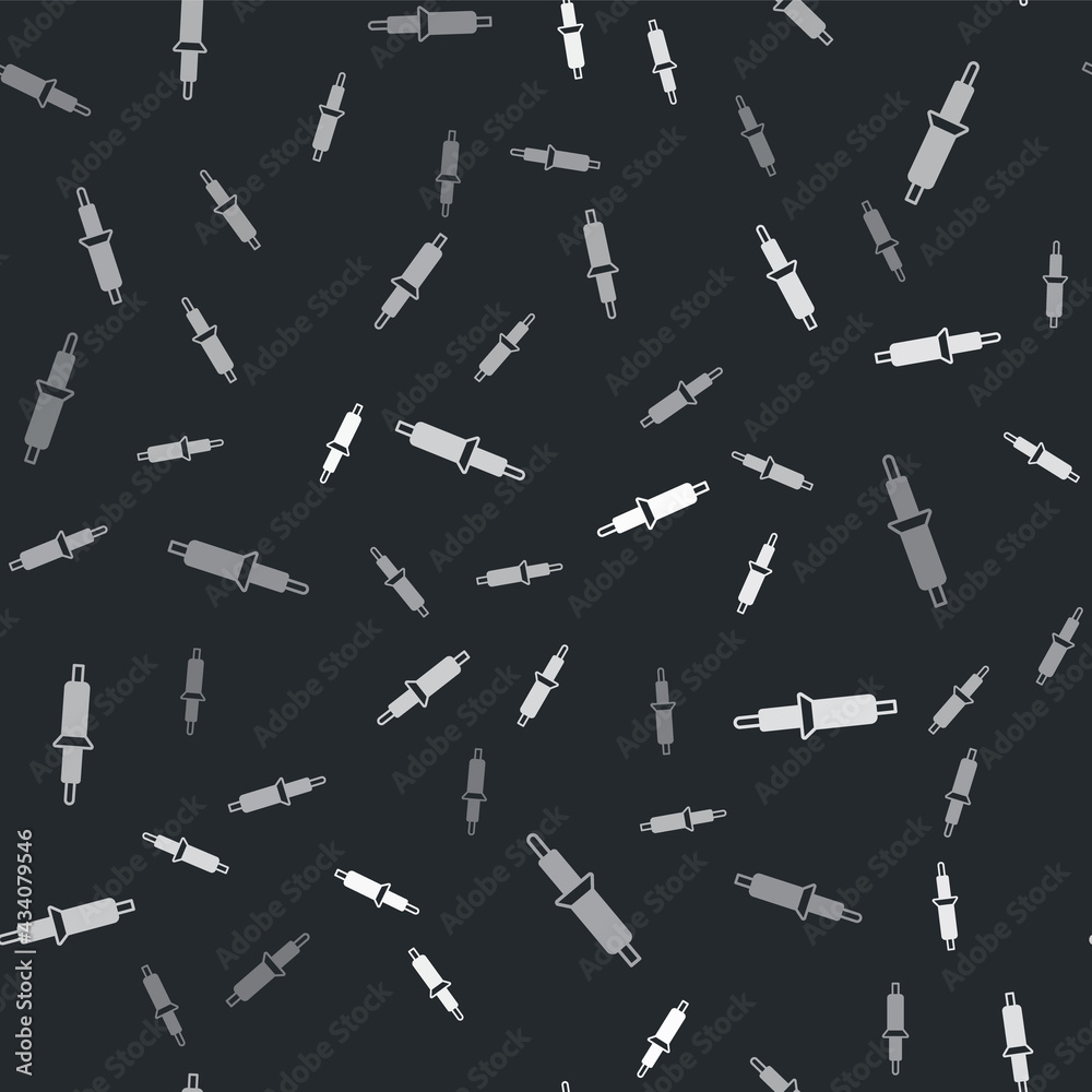 Grey Soldering iron icon isolated seamless pattern on black background. Vector Grey Soldering iron icon isolated seamless pattern on black background. Vector