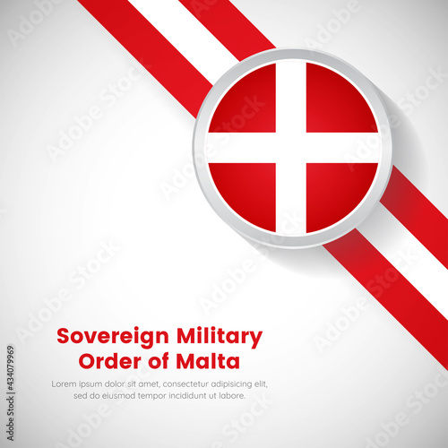 Creative national flag on circle. National day of Sovereign Military Order of Malta country with classic background
