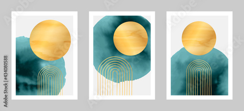 Set of abstract art  watercolor backgrounds for cover, wallpaper, office, home decoration, wall art. EPS10 vector.
