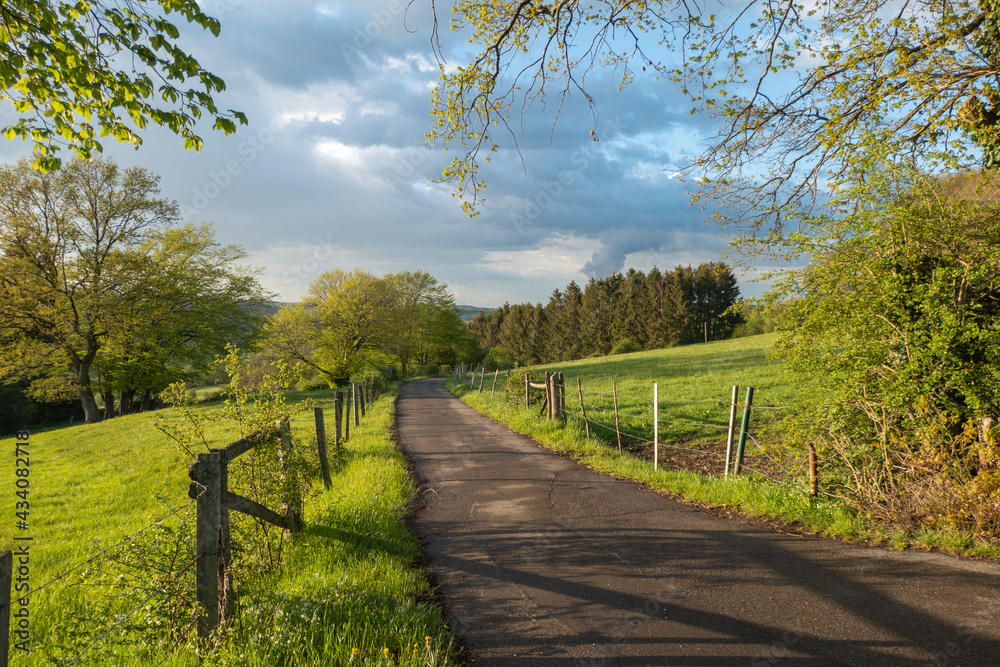 Wunderschöne Frühlingslandschaft am Karmalitinnen Kloster in Zweifall