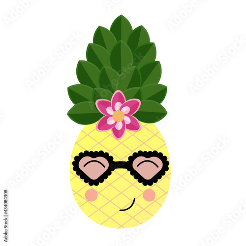 cute pineapple with glasses for themed decorations