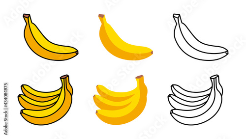 Banana icon. Isolated on White background
