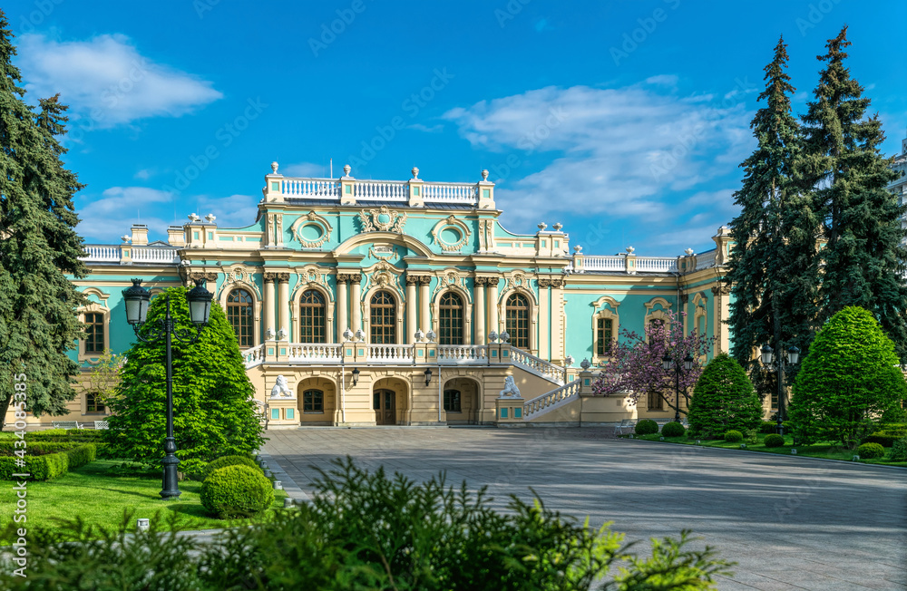 Facade of the Mariinsky Palace in Kiev, baroque architecture
