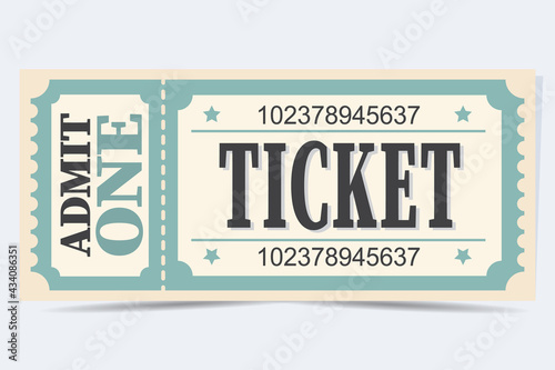 Blue Retro tickets. Vintage. Old style. Classic vintage retro ticket for movies parties, cinema, theatre, circus and other events.