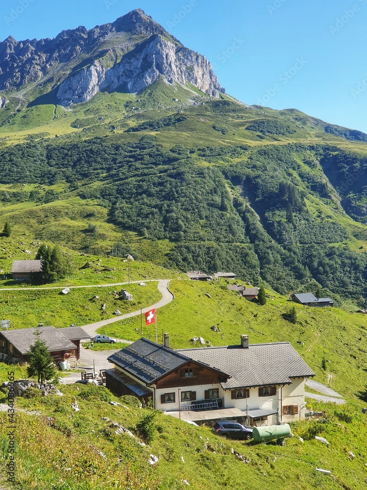 Road in the mountain, Partnun, Graubünden, Switzerland