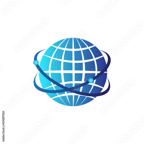 global, globe, world logo template design vector in isolated white background