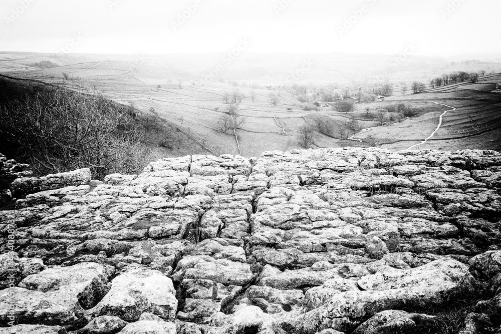 The Limestone Pavement On Top Of Malham Cove, Yorkshire The Limestone Pavement On Top Of Malham Cove, Yorkshire