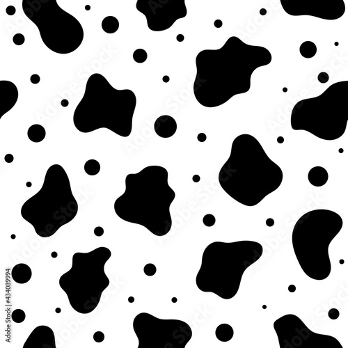 Cow vector seamless pattern Monochrome black and white simply trendy modern textile wrapping paper design Milk Day