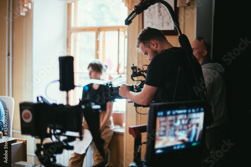 Vászonkép Director of photography with a camera in his hands on the set