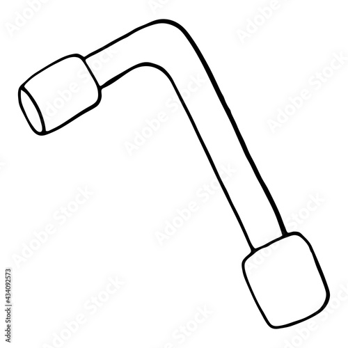 Car wrench. Vector illustration isolated on white background.