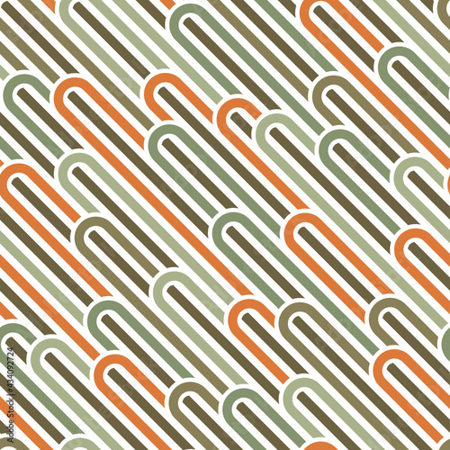 Seamless pattern with twisted lines, vector linear tiling background, stripy weaving, optical maze, twisted stripes.