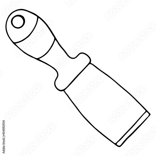 Hand drawn spatula vector sketch. Doodle drawing. Vector sketch house remodel tools.