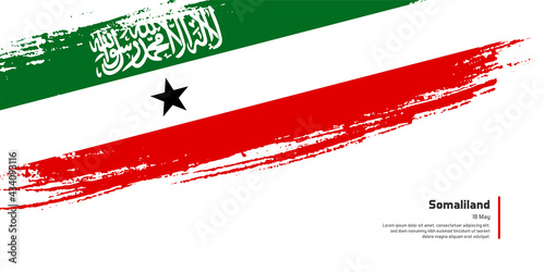 Creative hand drawing brush flag of Somaliland country for special independence day