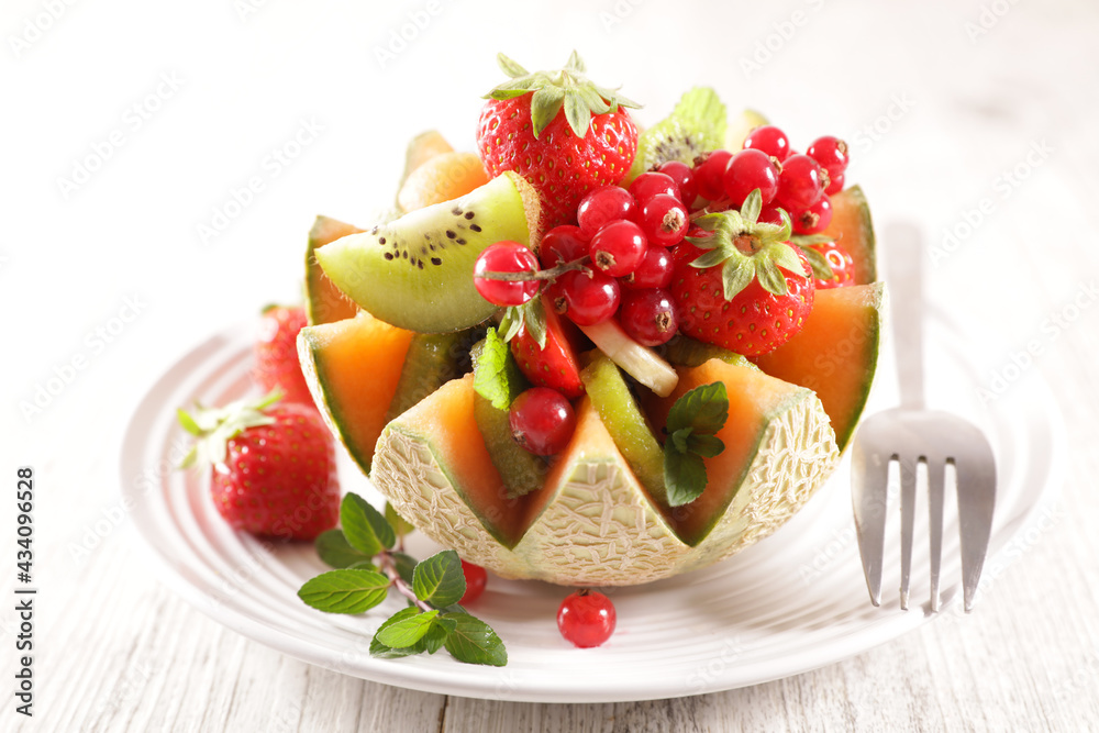 fresh fruit salad with melon and berries fruits fresh fruit salad with melon and berries fruits