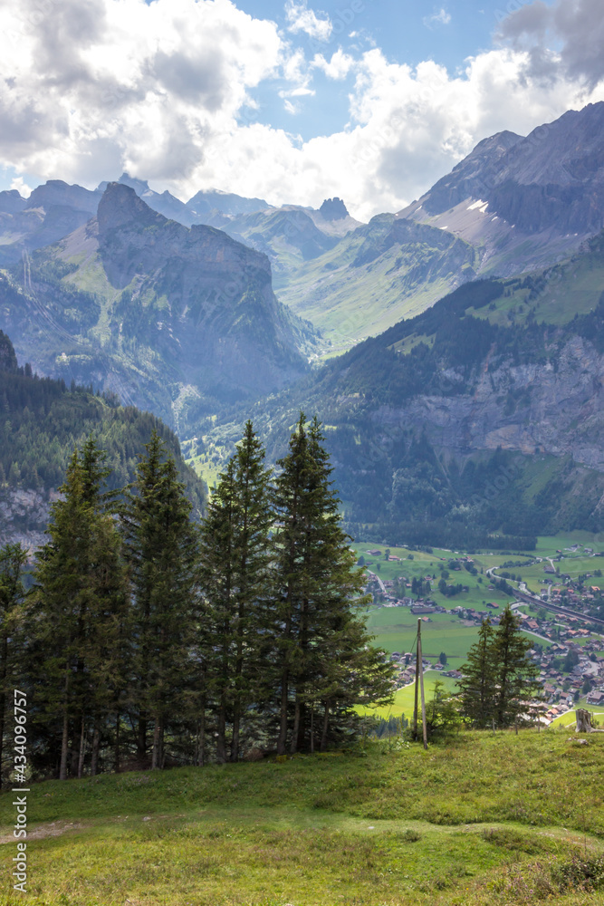 The Kandersteg Valley and mountain pastures in Switzerland