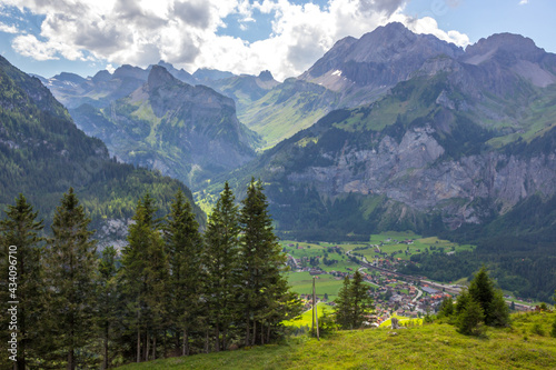 The Kandersteg Valley and mountain pastures in Switzerland