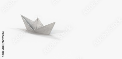 Paper boat on soft surface 3d. © vegefox.com