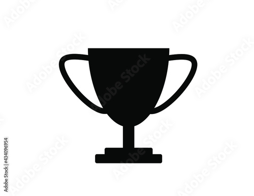 Cup prize winner award cup silhouette illustration vector. Flat Icon