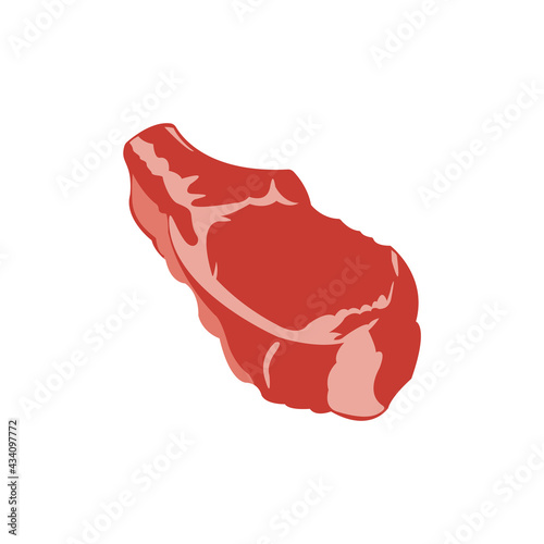 The freshest raw meat steak on a white background.